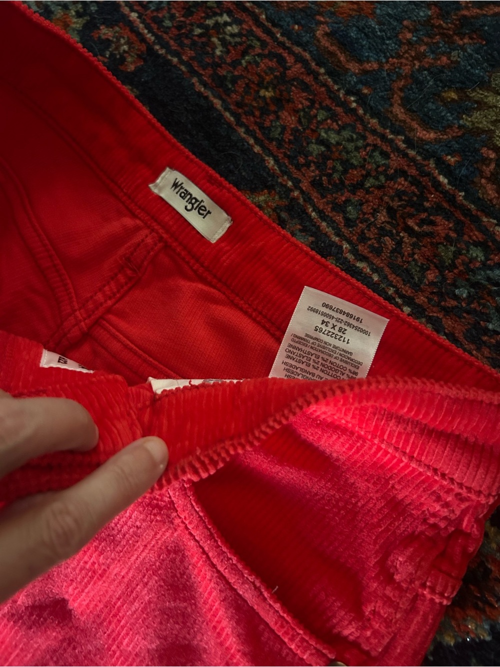 Women’s wrangler High-Rise Wanderer Red Wide-Leg Jeans - Picture 4 of 6